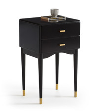 La Redoute bedside Table Novani 2 Drawer Birch Wood & Gold RRP £209 OPEN BOX