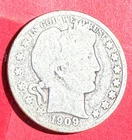 1909O US Barber SILVER Half Dollar "New Orleans"! Only 925K! Good! Old US Coin!