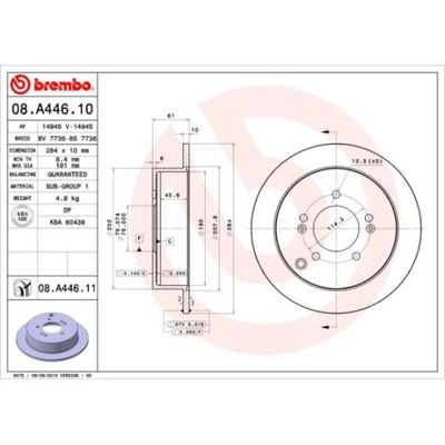 2X Brembo Bremsscheibe Hinterachse Prime Line für Hyundai Kia