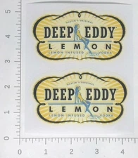 Pair of Deep Eddy Lemon Infused Vodka Austin Texas Advertising Sticker Decals