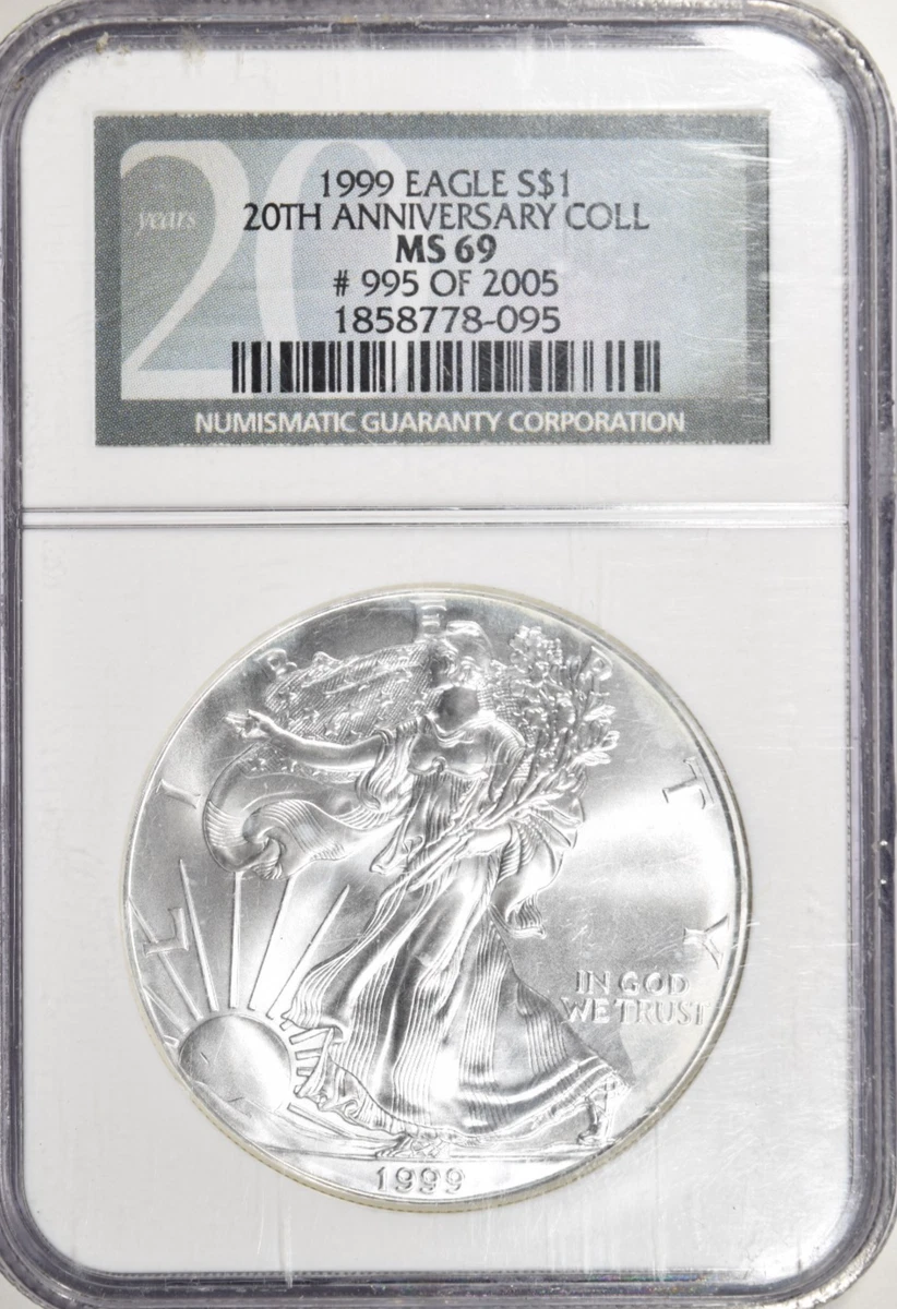 American Eagle MS 69 Graded 1999 Silver Bullion Coins for sale | eBay