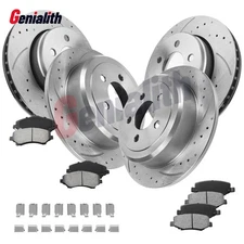 8pc 11.89" Front 12.44" Rear Rotors Brake Pads Kit for Dodge Nitro Jeep Liberty