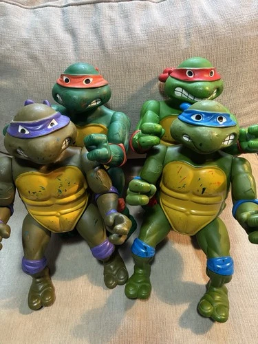 1989 Mirage Studios 13" Teenage Mutant Ninja Turtle Playmates Complete Set
