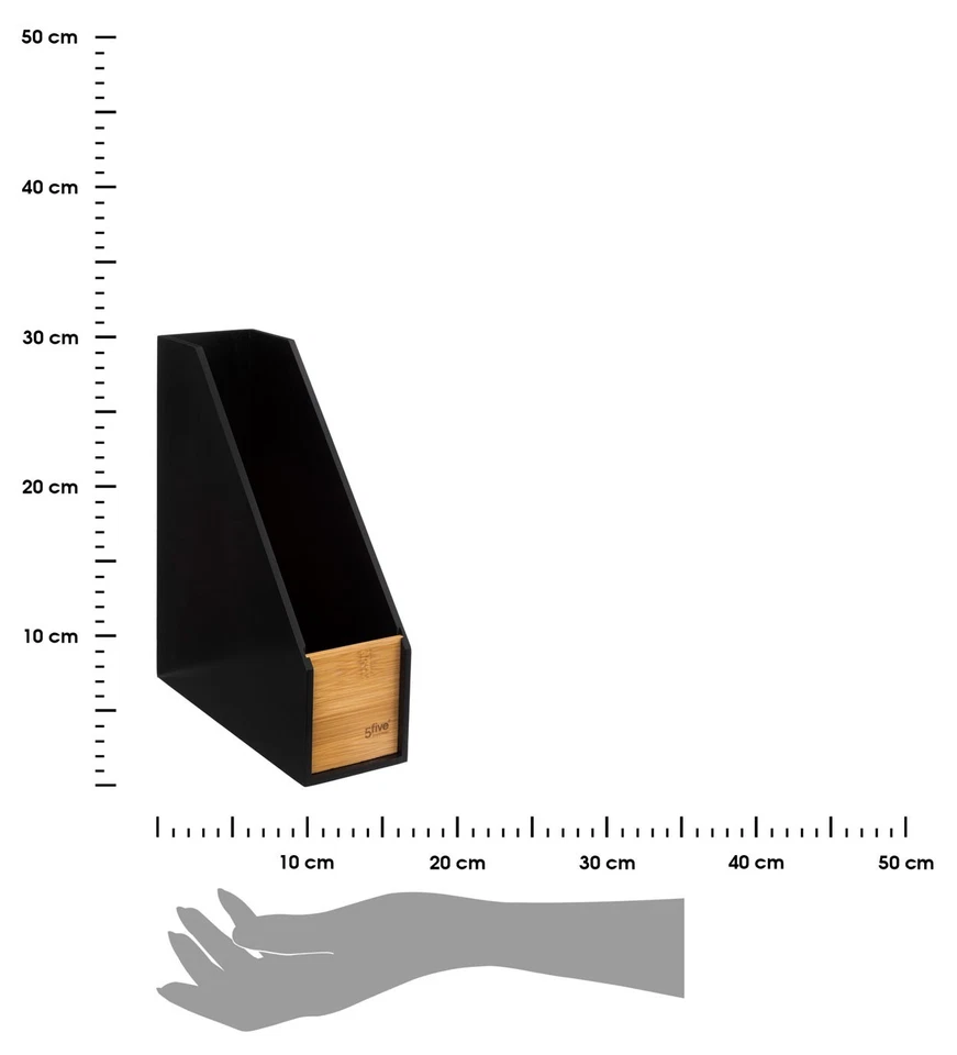 Ablagebox MDF-Platte Bambus schwarz braun Schreibtischorganizer Dokumentenablage - Bild 3 von 3