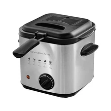 US 1.58 Qt Silver Small Electric Deep Fryer With Removable Frying Basket-FDM1501