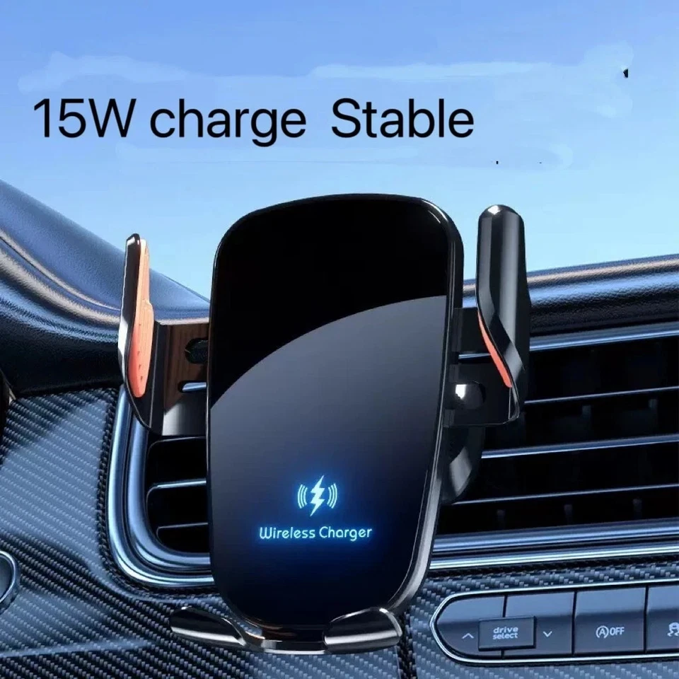 Car Wireless Charger Clamping Phone Holder Mount For mobile pones Air Vent - Image 2 of 4