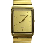 Seiko Lassale Qz 7750-529H Gold Tone Rectangular Dress Watch Japan Vintage #B766