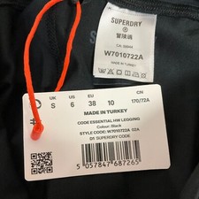 Superdry Code Essential Leggings Womens Size 6 Black