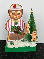 Christmas Gingerbread Man With Tree Tier Tray Decor Shelf Sitter Handmade