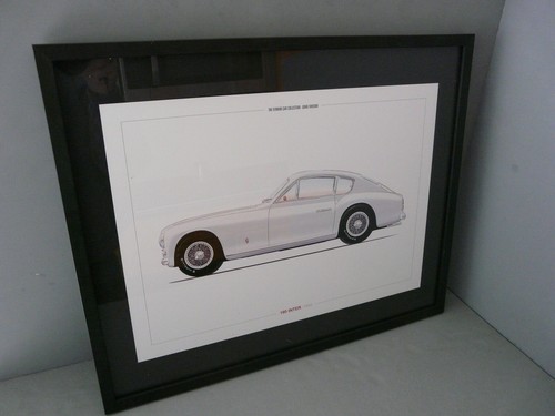 FRAMED PRINT 1950 FERRARI 195 INTER COUPE-WHITE