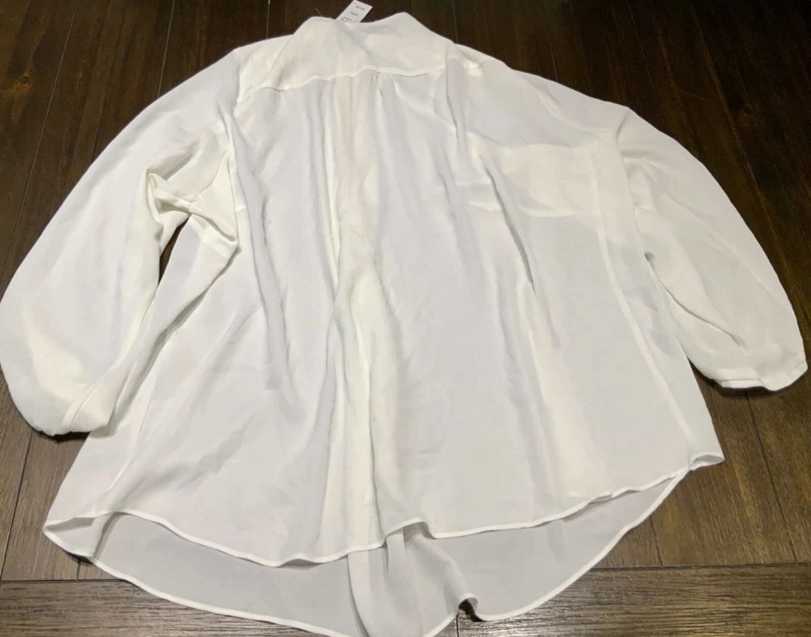 OFF WHITE Camicia elegante Avenue donna taglie forti 26 28 trasparente bianco sporco 1 2 zip davanti