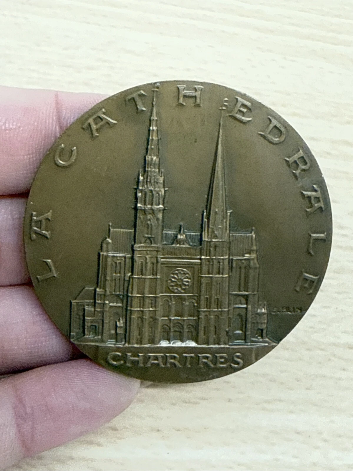 Médaille La Cathédrale Chartres En Bronze 1982