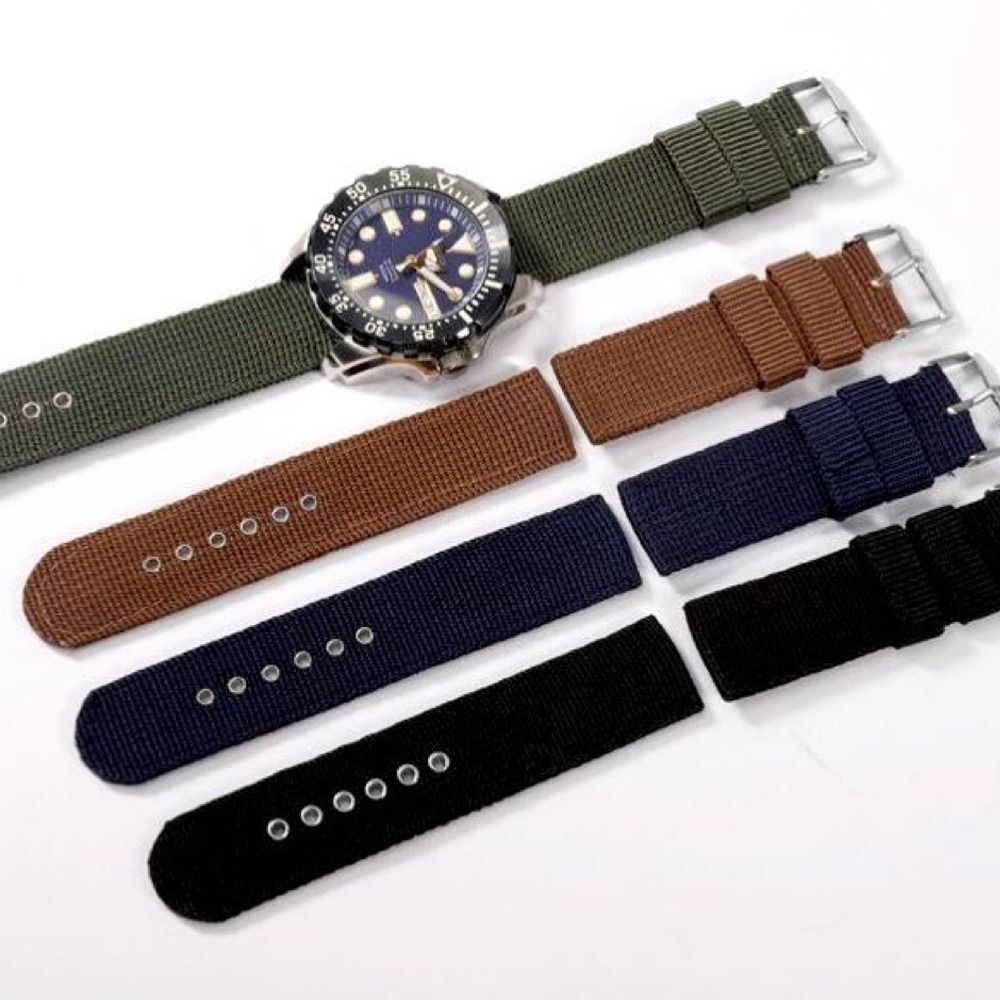 Pin Buckle Nylon Canvas Strap Replacement Watchband  Watch Accessories