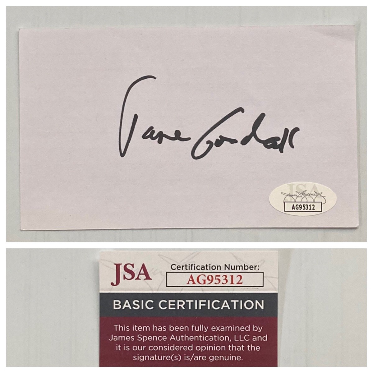 Anthropologist Jane Goodall Signed Autograph 3x5 Index Card - JSA