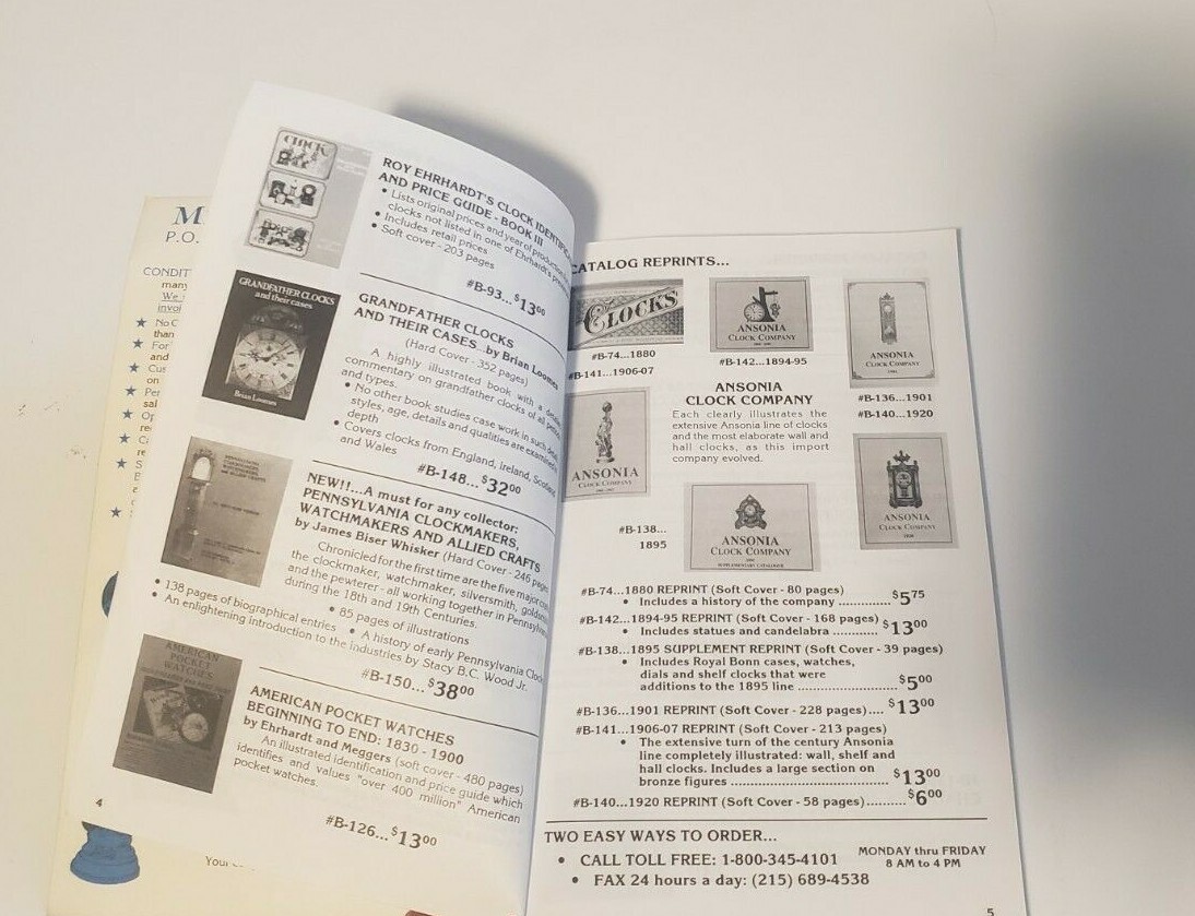 Merritt's ANTIQUES 199293 Catalog Of Books, Tools, And Clock Repair