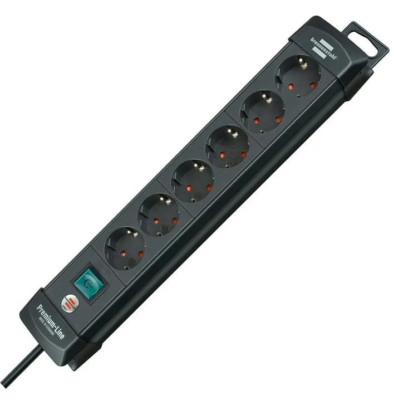 Brennenstuhl Steckdosenleiste Premium-Line 6-fach Mehrfachsteckdose 3m schwarz