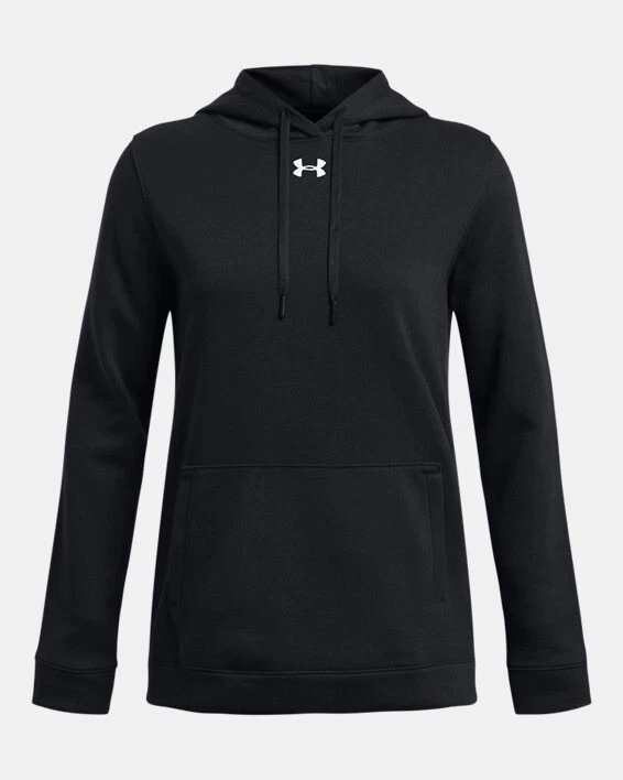 Under Armour Women's Hustle Fleece Hoodie Loose Fit Black Size M New