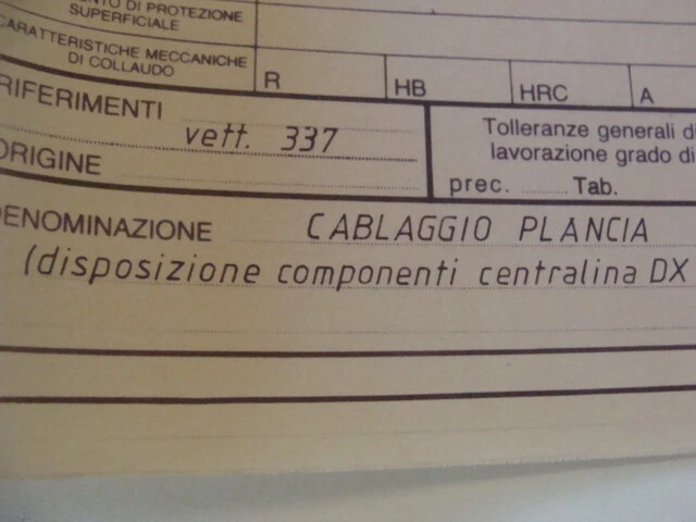 Disegno Maserati Biturbo cablaggio plancia centralina dx - Immagine 3 di 4