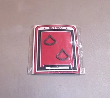 Pair of US Army Private First Class PFC Black Subdued Metal Rank Insignia Pins