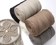3mm 3 ply macrame cotton rope twisted cord artisan crafts DIY