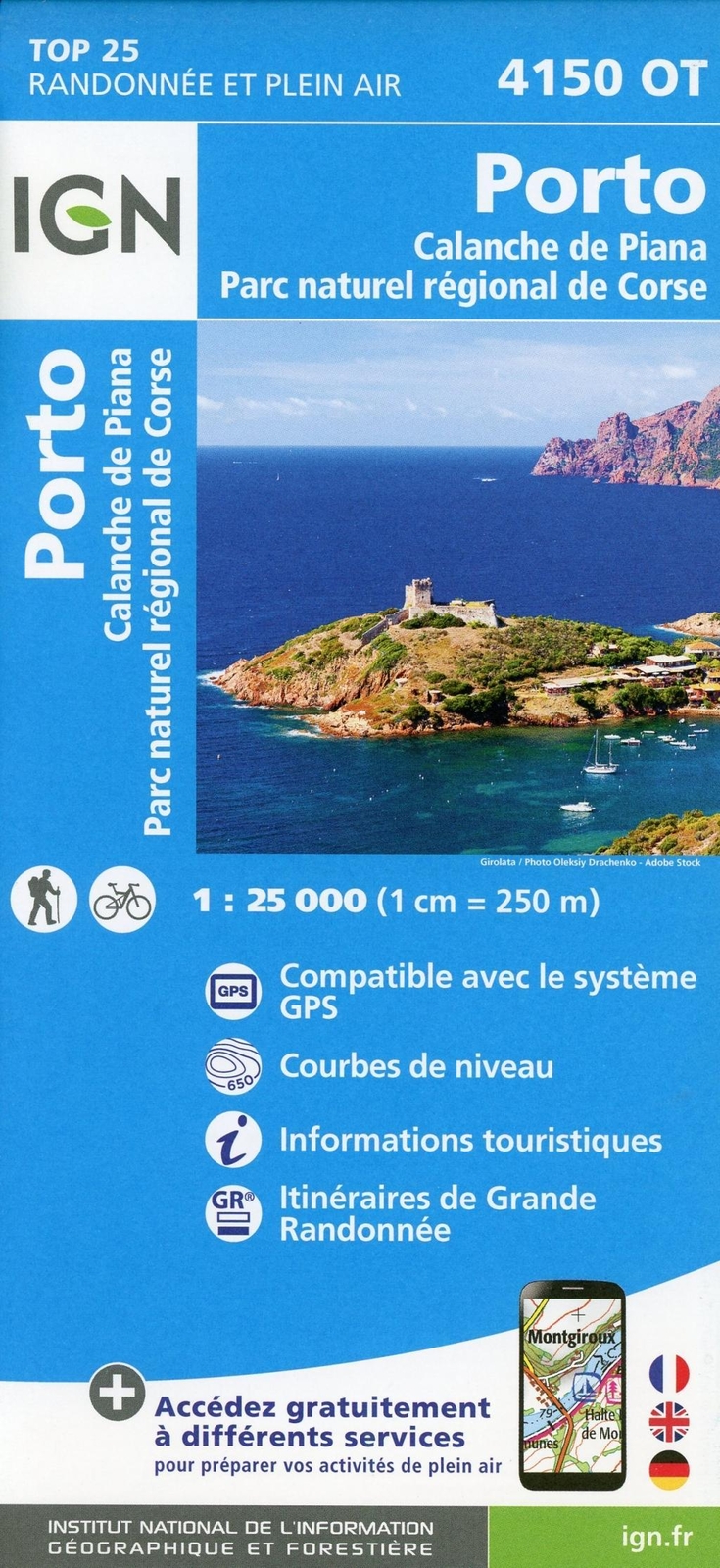 Thumbnail - Porto Calanche De Piana Parc Naturel Régional De Corse 1 : 25 000