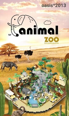 4800PCS Africa Wilderne Building Zoo City  Street View Blocks  Bricks Model Toy
