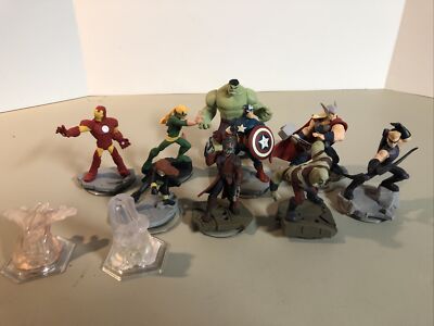 Disney infinity Figures Marvel Lot of 9 loose Hulk Thor Star-lord Iron Fist Drax