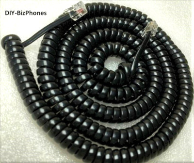 Partner Phone Long Handset Cord 6D 18D 34D Avaya Receiver Curly Black 25Ft