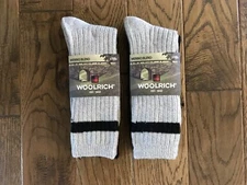 WOOLRICH 4 Pair WOOL Blend Midweight Crew RAGG BOOT SOCKS Mens LARGE 9-12 NEW