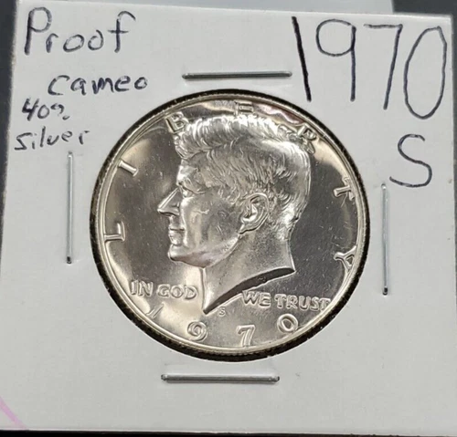 1970 s Kennedy 40% Silver Half Dollar Coin Choice Gem Proof Cameo Coin