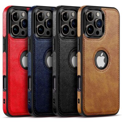 For iPhone 16 15 14 Plus 13 12 11 Pro Max Mini Slim Luxury Leather Case Cover