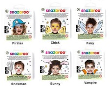 Snazaroo Mini Theme Packs Childrens Face Paint Sets With Guides 