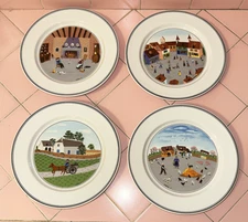 Villeroy & Boch Naif 4 Salad Plates Made In Luxembourg Market Country Village