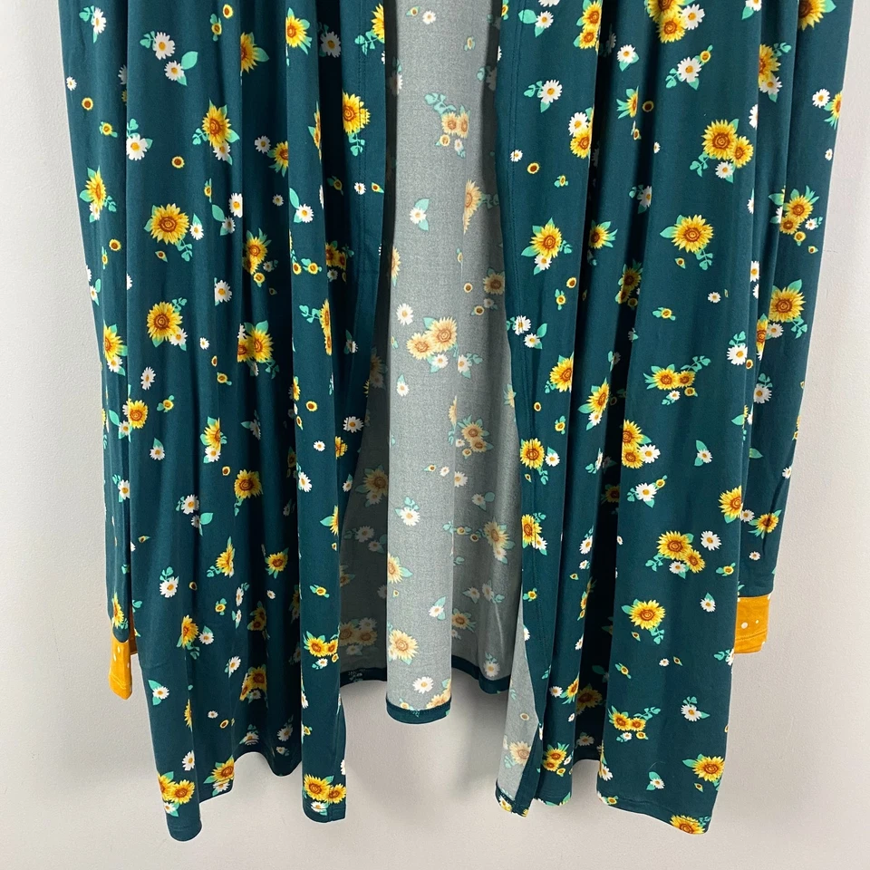 Cárdigan Cuddl Duds Comfort Code frente abierto talla grande 3X verde floral Foto 3 de 4