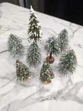 Vintage Christmas Village Bottle Brush Trees Mini Dollhouse Train Taiwan Variety
