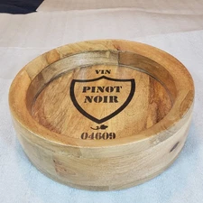 Ballard Design Wine Barrel Wall Decor Tray Pinot Noir Wood Wine Cellar Bar  ~14"