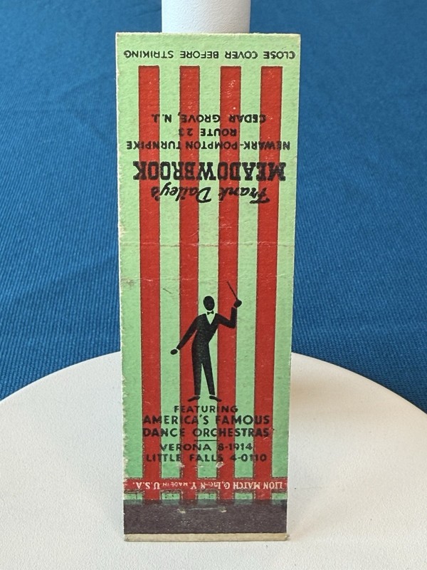 Frank Dailey’s Meadowbrook Cedar Grove New Jersey VTG Matchbook Cover 1808