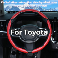 Red Carbon Fiber 3pc Segmented Steering Wheel Cover For Toyota Camry 1998-2026