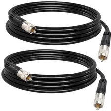 RG8X Jumper Cable 6ft, 2 Pack PL259 Coaxial Jumper, CB Coax Cable f... Fast Ship