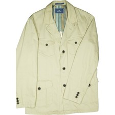 Benvenuto 52 Veste de Costume Beige Homme Blazer Cargo Extérieur Coton