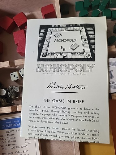 Vintage 2001 Parker Brothers Monopoly Train Wooden Box Edition HASBRO Completed - Picture 11 of 18
