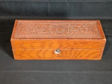 Antique Wheeler & Wilson Sewing Machines Carved Wooden Hinged Box