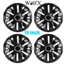 4pcs Black Lacquer 15 Inch Wheel Covers Snap On Hub Caps Fits R15 Tire Steel Rim 4pcs Black Lacquer 15 Inch Wheel Covers Snap On Hub Caps Fits R15 Tire Steel Rim