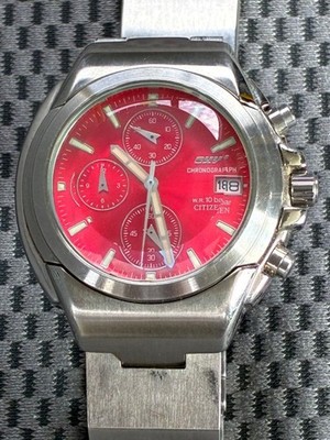 Super Excellent condition CITIZEN Oxy Chronograph Dome Glass
