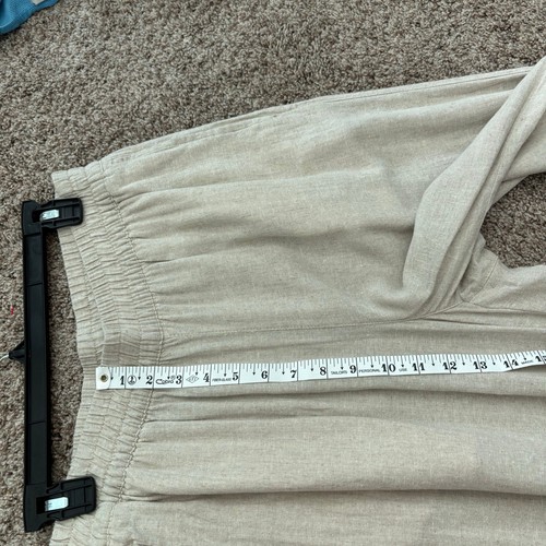 Old Navy Women’s Linen Blend Wide Leg Pants Sz M Beige Minimalist Essential - 第 8/15 張圖片