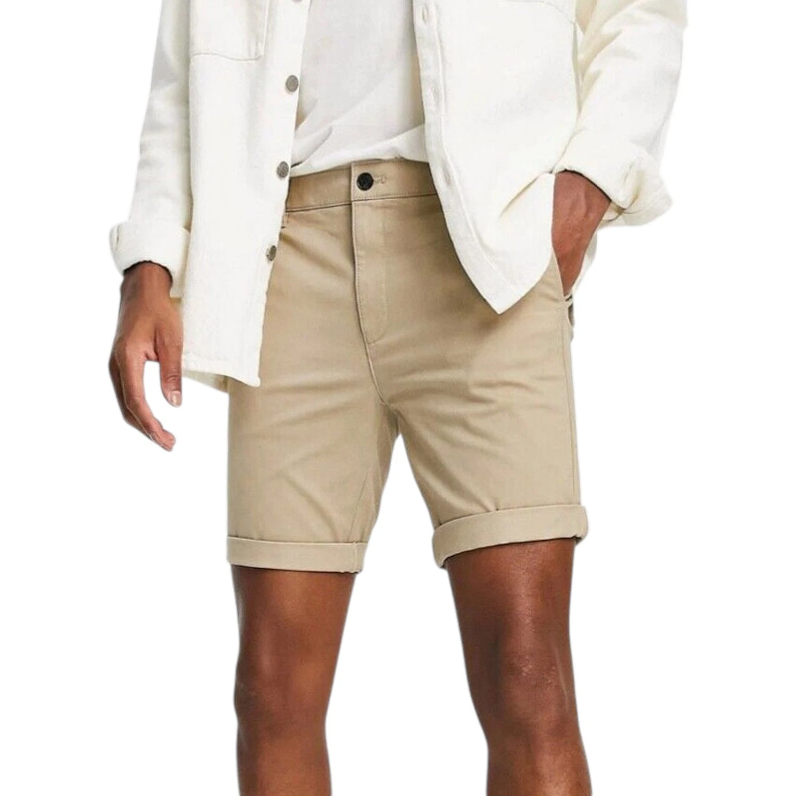 TOPMAN Mens Slim Chino Shorts 2Pack Casual Cotton Stretch Knee Combat Bottom
Opens in a new window o