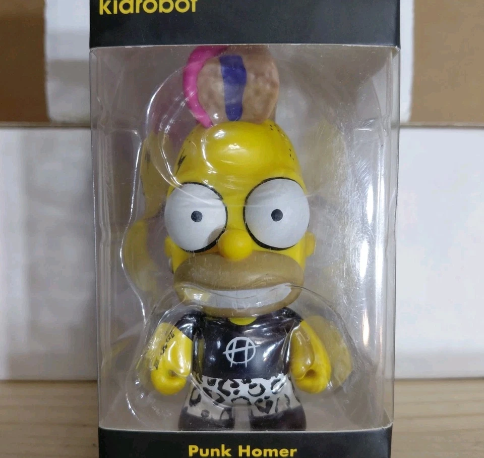 Kidrobot The Simpsons 2025 SDCC Exclusive Donut Riot Punk Homer 3” Figure LE500 - Image 2 of 4