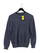 J. Crew Men's Jumper S Blue 100 Cotton High Neck Pullover