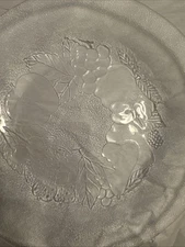 9 Pc Set Arcoroc Gourmande Fruit Pattern Clear Glass Salad Dessert Plate Bowls