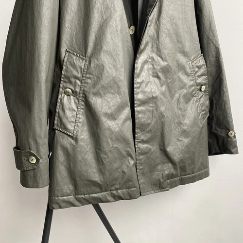 Camplin Yarmony Waxed Peacoat Mens EU 54/XL Olive Green Cotton Blend Padded Coat image 4
